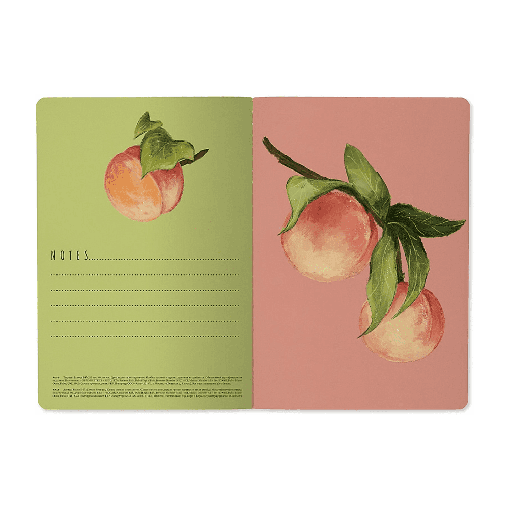 Тетрадь "Flora. Paradise. Персики", A5, 40 листов, клетка, розовый - 5
