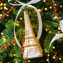 Украшение елочное "Эйфелева башня", 14,5 см, стекло, разноцветный