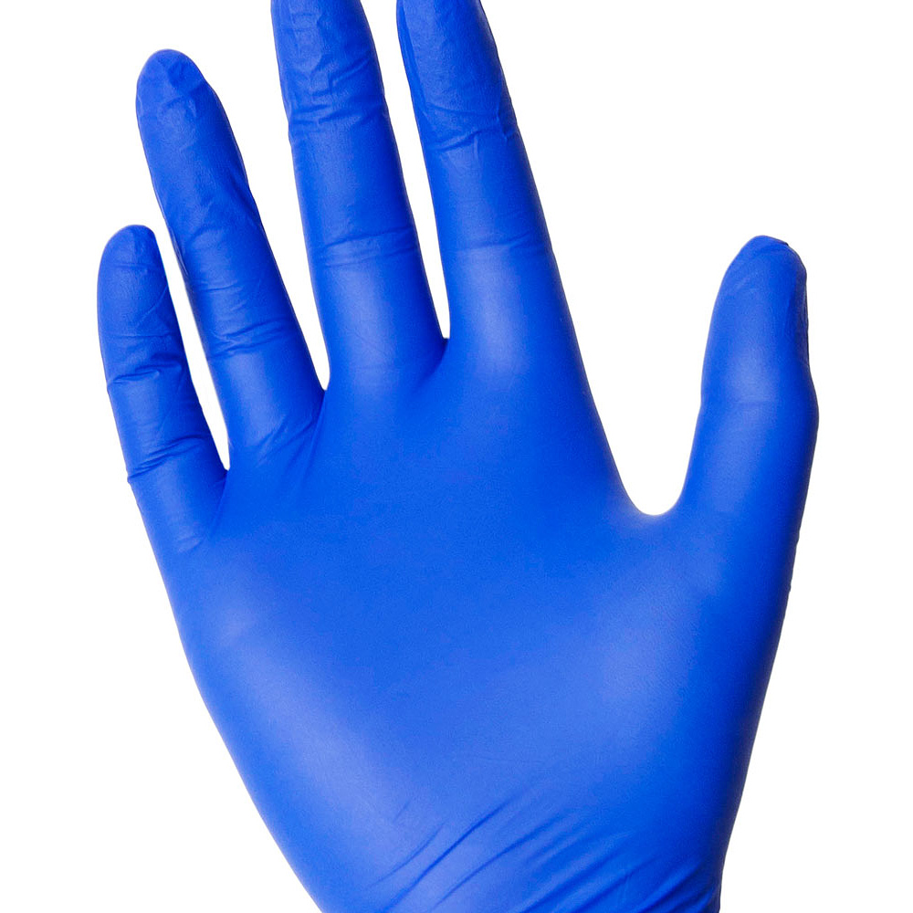 Перчатки нитриловые неопудренные одноразовые "Zaubex", р-р M, 200 шт/упак, голубой - 3