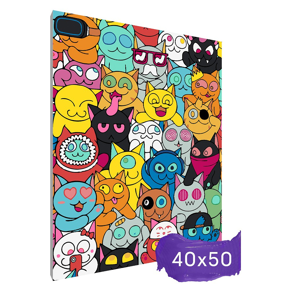 Картина по номерам "Граффити коты" - 2