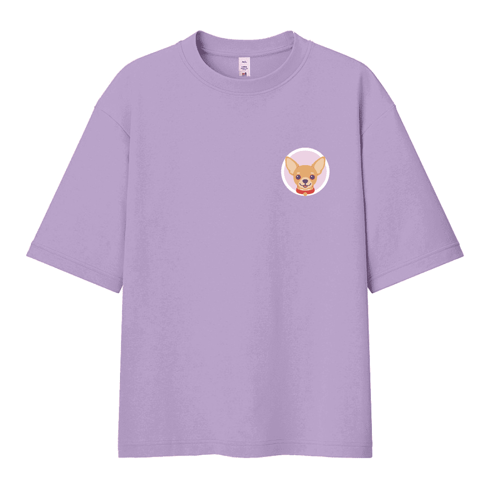 Футболка унисекс "Чихуахуа. Dog love club", XS-S, хлопок, оверсайз, лавандовый