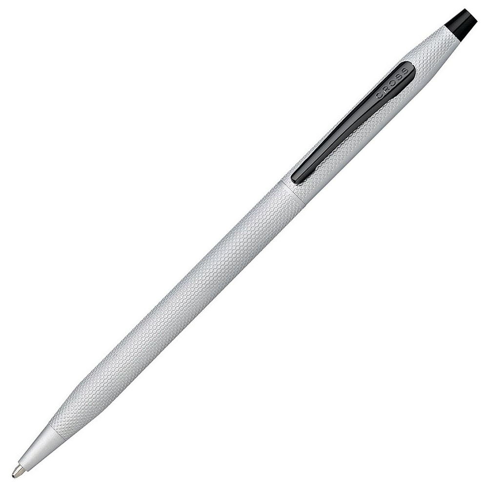 Ручка шариковая автоматическая "Cross Classic Century Brushed Chrome", 0.7 мм, серебристый, черный, стерж. черный