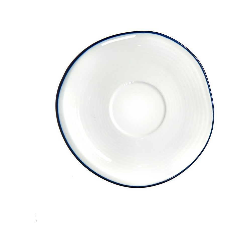 Чашка с блюдцем "Seawave", фарфор, 200 мл, белый, синий - 3