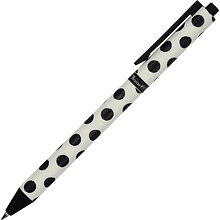 Ручка шариковая "ArtClick. Black polka dots", 0.5 мм, белый, черный, стерж. синий