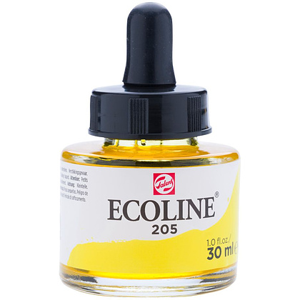 Жидкая акварель "ECOLINE", 205 желтый лимонный, 30 мл