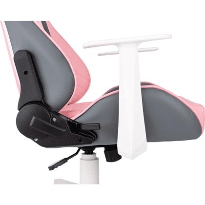 Кресло игровое Бюрократ Knight "Catzy", экокожа, пластик, серый, розовый - 12