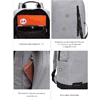 Рюкзак молодежный "Greezly" с карманом для ноутбука, черный, серый - 4