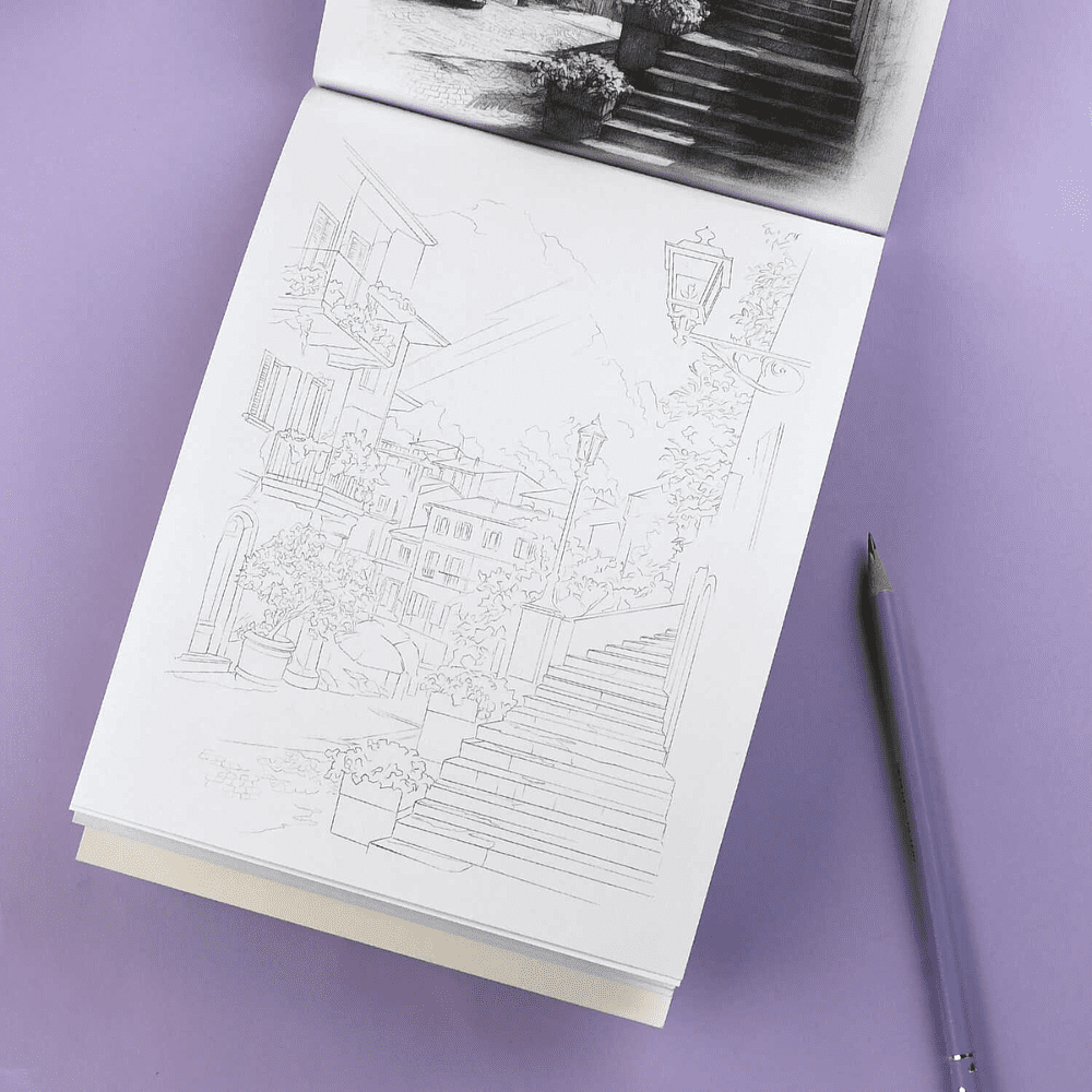 Раскраска "Мои скетчи. Пейзажи" - 6