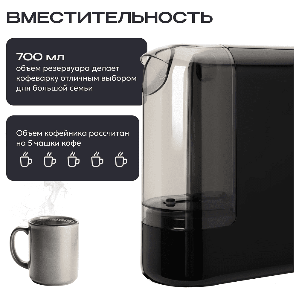Кофеварка капельная RAGEX R408, черный - 4