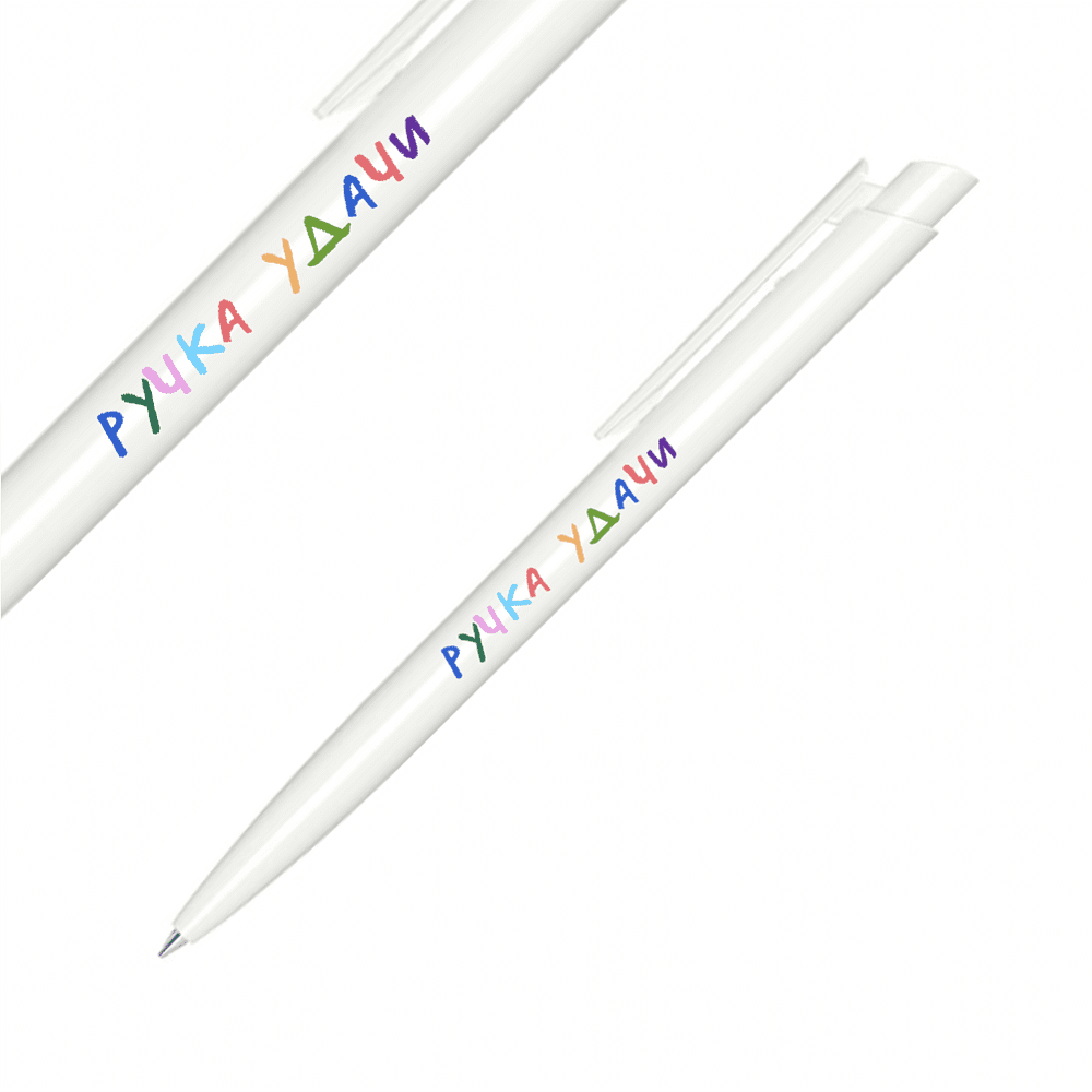 Набор ручек шариковых автоматических "Ручка удачи", 1.0 мм, белый, стерж. синий, 5 шт - 2