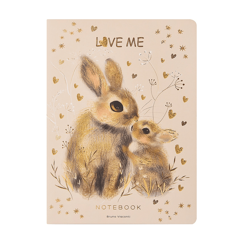 Тетрадь "Love me. Зайки", A5, 40 листов, клетка, бежевый - 2