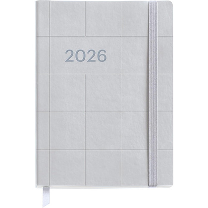 Ежедневник датированный "Basic Squares. Silver" 2026, A6, линейка, серый