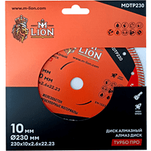 Диск алмазный по железобетону M-Lion, 230x22,23 мм, турбо