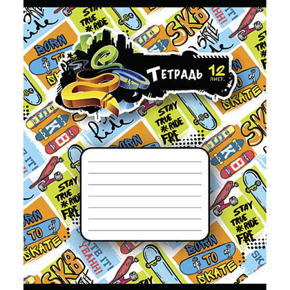Тетрадь "Граффити", А5, 12 листов, линейка, ассорти - 4