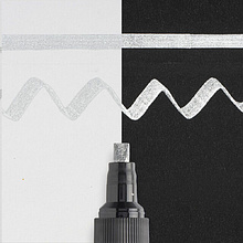 Маркер для каллиграфии "Pen-Touch Calligrapher", 5.0 мм, серебряный