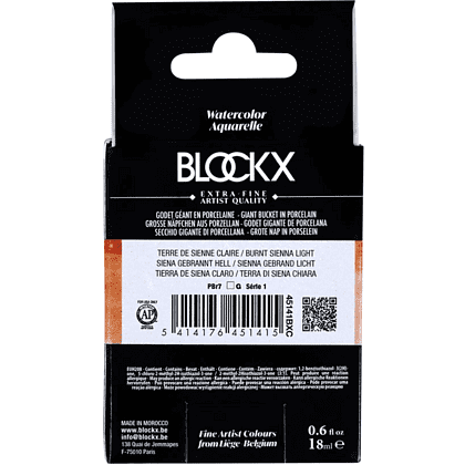 Краски акварельные "Blockx. Giant pan", 141 сиена жженая светлая, 18 мл., кювета - 5