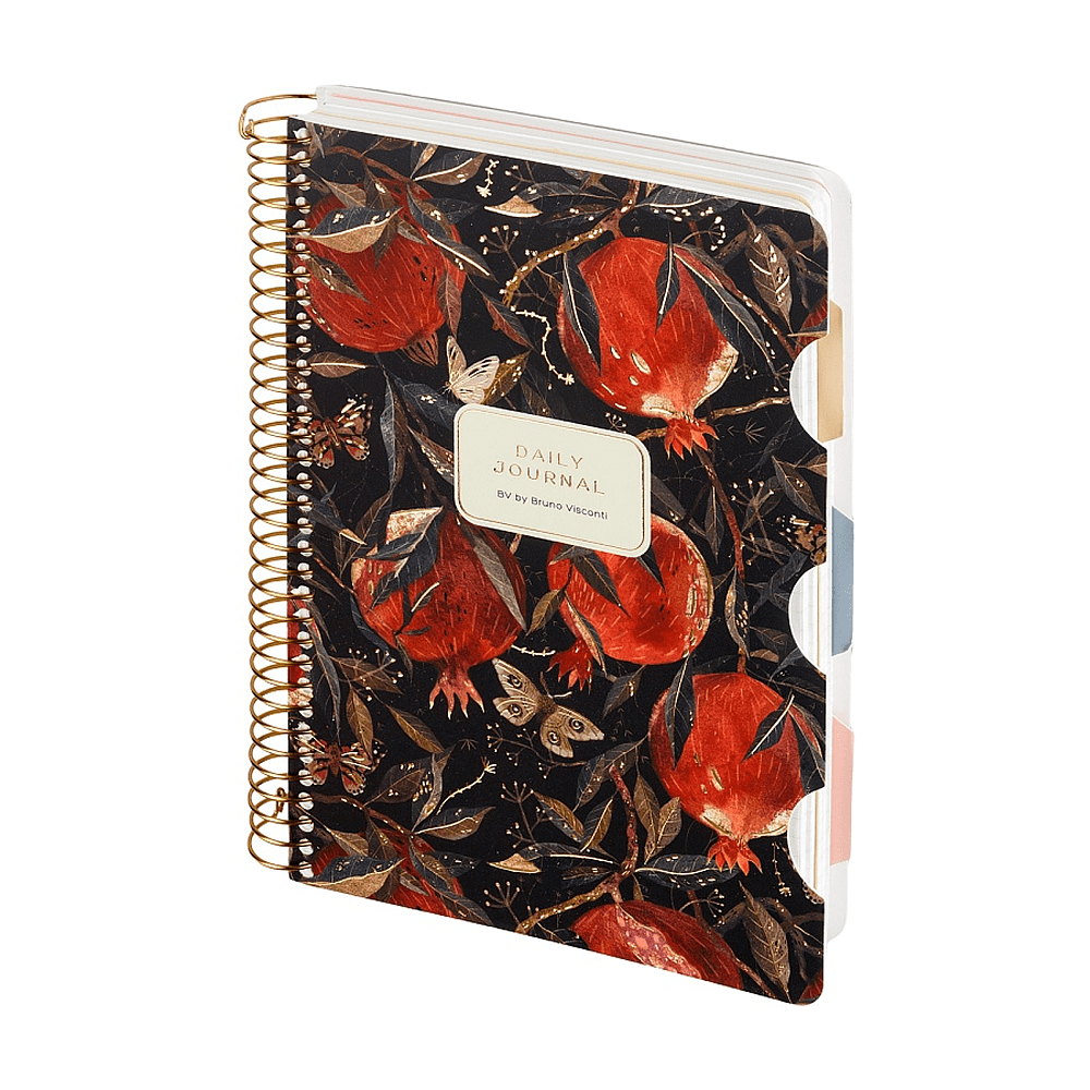 Книга записная "Flora. Гранат", A5, 200 листов, клетка, линейка, точка, черный, красный