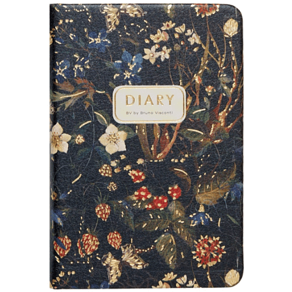 Ежедневник недатированный "Flora. Лесные ягоды", А7, 416 страниц, черный