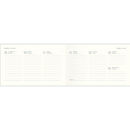 Еженедельник датированный "Happiness" на 2026 год, А6, 128 страниц, белый, черный  - 2