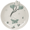 Тарелка керамическая "Белый медведь", 22 см, белый, голубой - 2