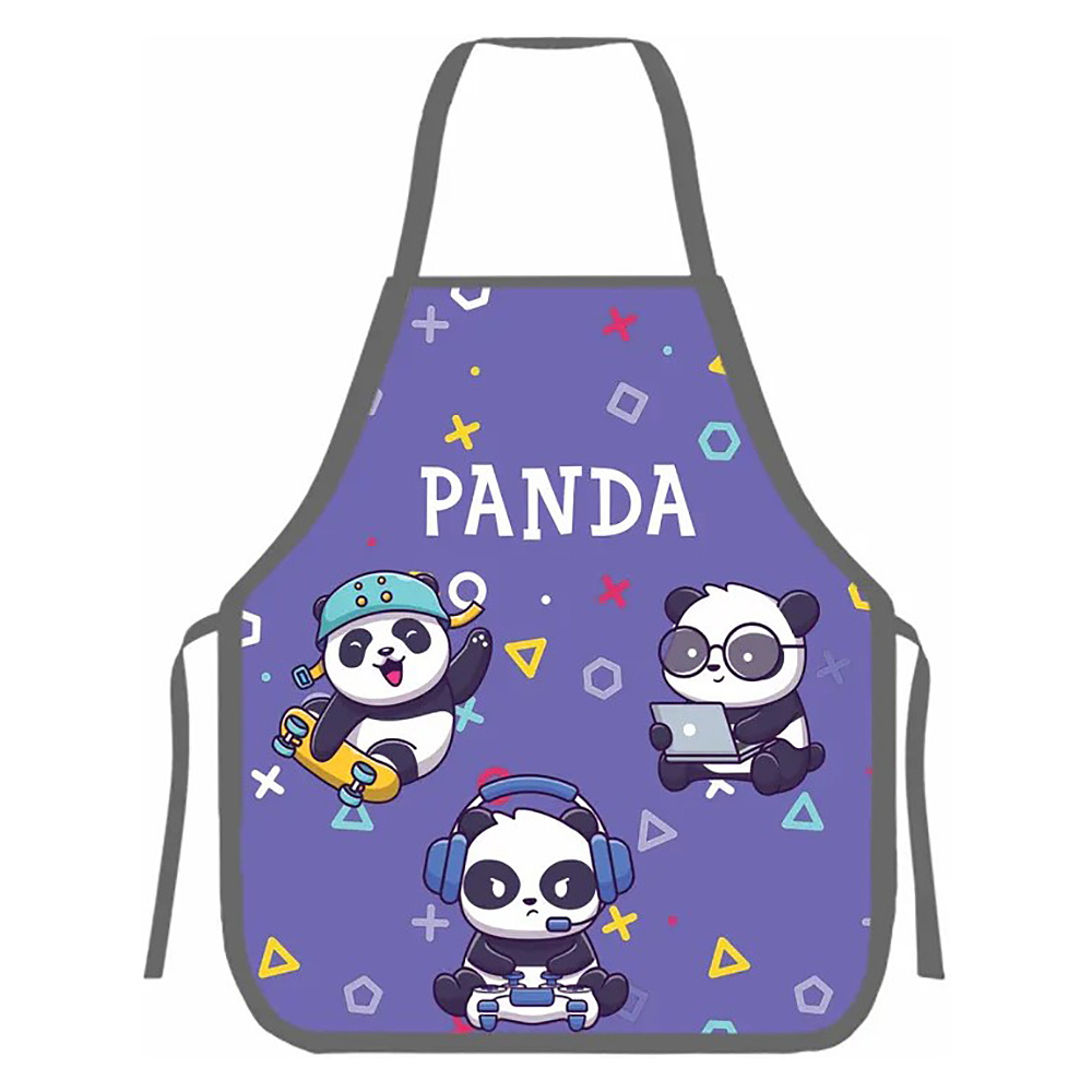 Фартук для труда "Трио панда", фиолетовый