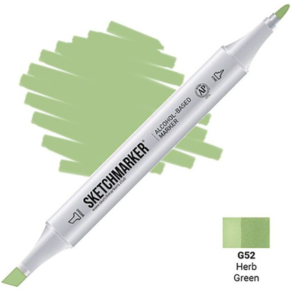 Маркер перманентный двусторонний "Sketchmarker", G52 зеленая трава
