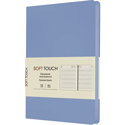 Ежедневник недатированный "Soft Touch. Незабудковый", A6, 136 листов, голубой