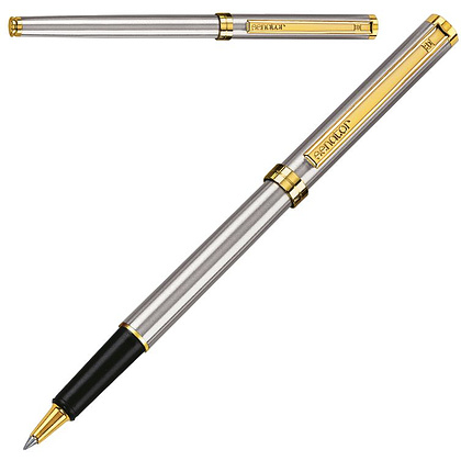 Ручка-роллер "Senator Delgado", 1.0 мм, серебристый, золотистый, стерж. синий - 2