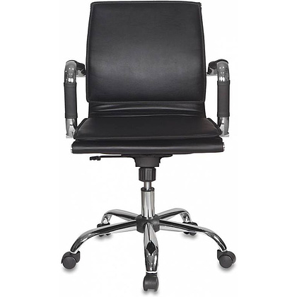 Кресло для руководителя "Бюрократ CH-993" низкая спинка, кожзам, хром, черный - 3