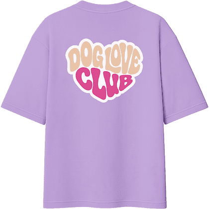 Футболка унисекс "Мопс. Dog love club", XS-S, хлопок, оверсайз, лавандовый - 2