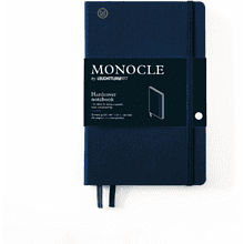 Блокнот "Leuchtturm1917. Monocle", B6+, 192 страницы, в точку, на резинке, синий