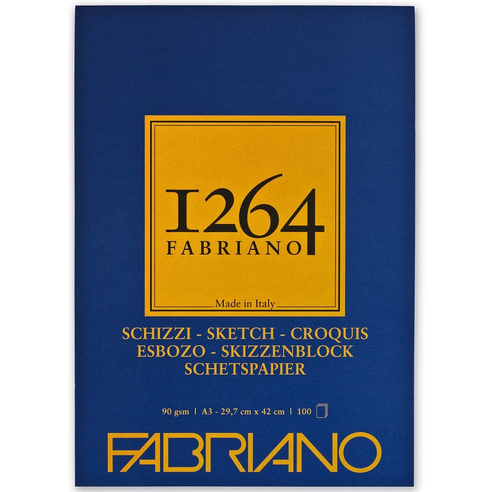 Блок-склейка бумаги для скетчинга "Fabriano. 1264", 29,7х42 см, 90 г/м2, 100 листов