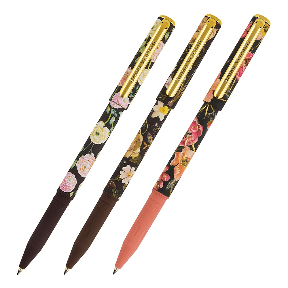 Ручка шариковая "PrimeWrite. Flora. Black night", 0.7 мм., пластиковая, масло, ассорти, синий