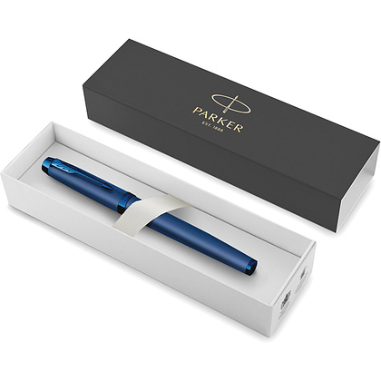 Ручка-роллер Parker "IM Monochrome T328 Blue PVD", 0,5 мм, синий, стерж. черный - 7