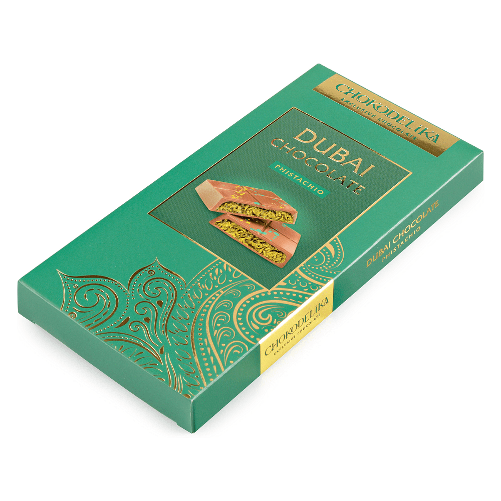 Шоколад молочный "Dubai Pistachio", 180 гр, с начинкой - 2