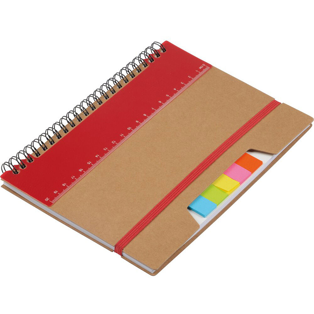 Блокнот с бумагой для заметок "Rulerz", А5, 70 листов, нелинованный, светло-коричневый, красный