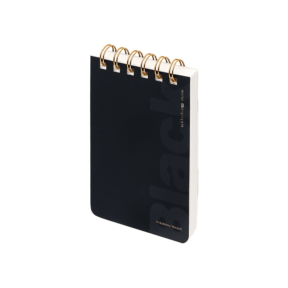 Блокнот "Black", В6, 100 листов, линейка, спираль сверху, черный