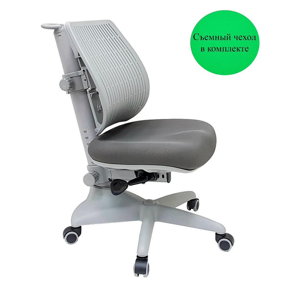 Кресло детское Comf-Pro UR-C3 SPEED ULTRA Chair, пластик, ткань, пластик, корпус серый, с чехлом салатовым, серый - 2