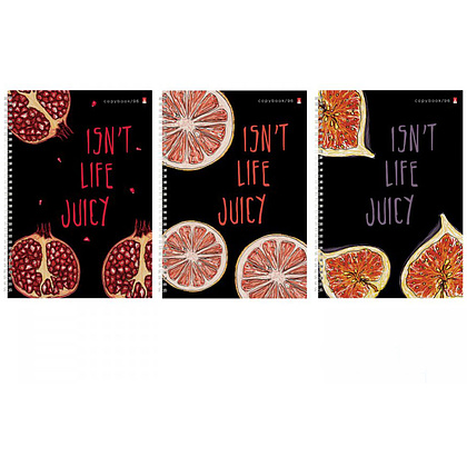 Тетрадь "Juicy life", А4, 96 листов, клетка, ассорти
