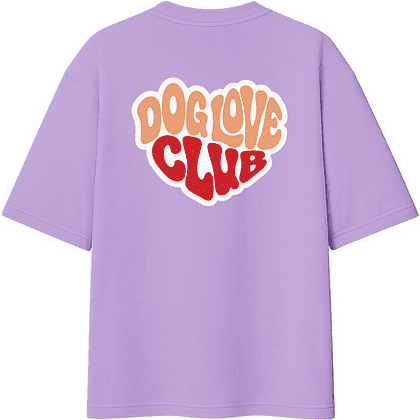 Футболка унисекс "Корги. Dog love club", XS-S, хлопок, оверсайз, лавандовый - 2