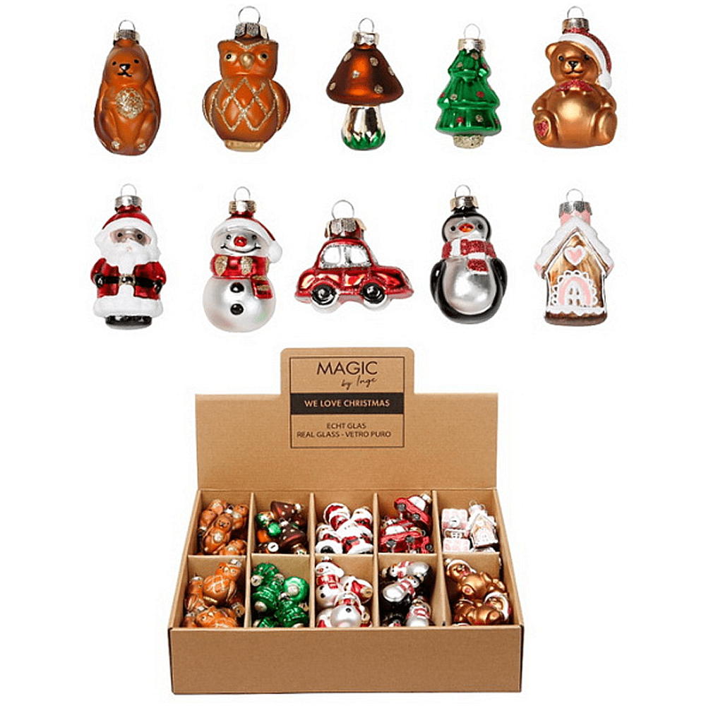 Украшение елочное "Glass miniatures", 4,5-5,5 см, стекло, ассорти