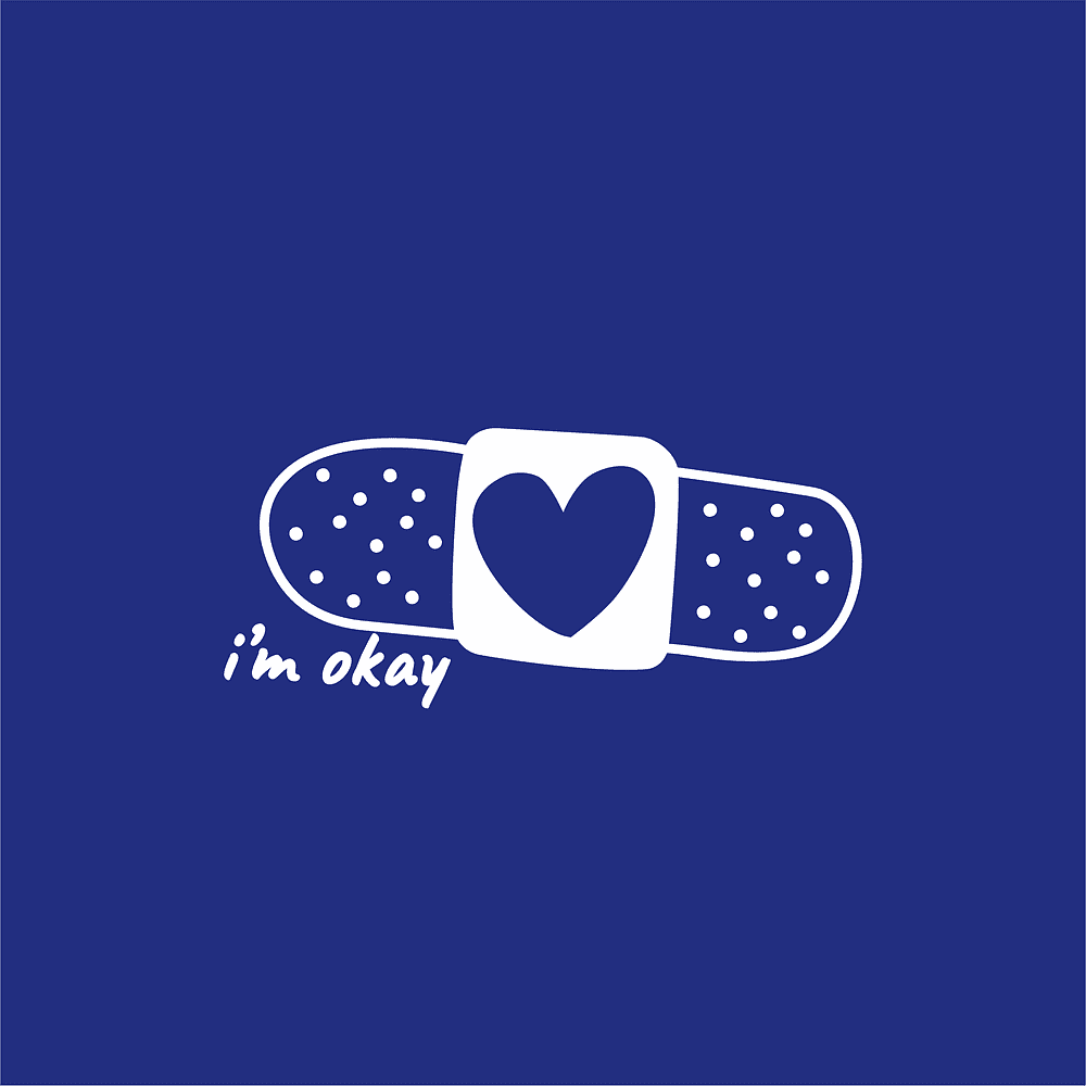 Панама «I am okay», унисекс, классический синий, белый - 5