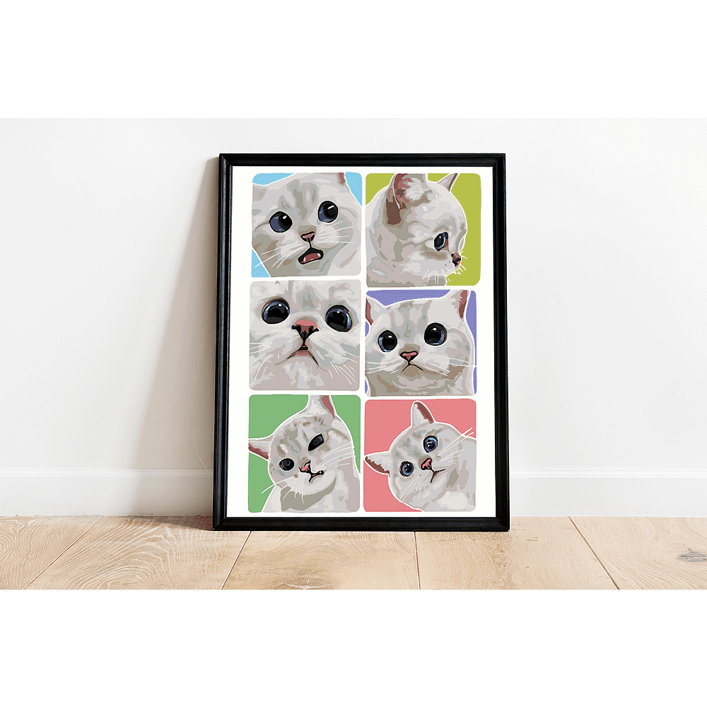 Картина по номерам "Эмоции белого котика" - 6 Картина по номерам "Эмоции белого котика" - 6