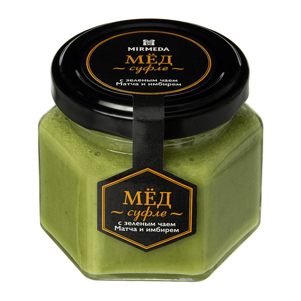 Мёд-суфле "Mirmeda" с зелёным чаем и имбирём, 150 гр