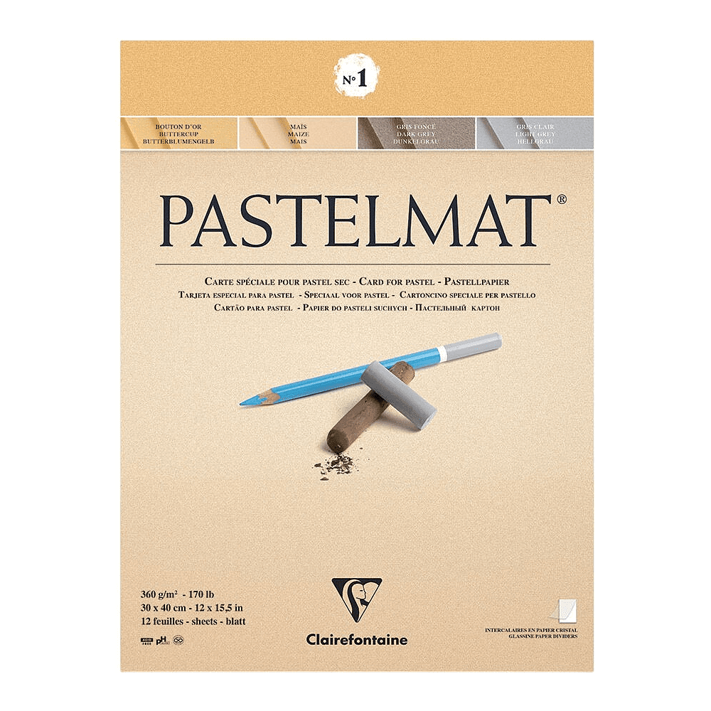 Блок бумаги "Pastelmat", 30x40 см, 360 г/м2, 12 листов, 4 цвета