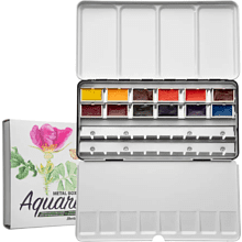 Краски акварельные "Aquarius. Botanical Set by Izabela Wolska-Kuśmider", 12 цветов, кюветы