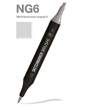 Маркер перманентный двусторонний "Sketchmarker Brush", NG6 нейтральный серый 6