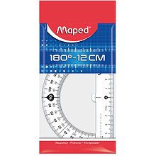 Транспортир 180° Maped, 10 см, прозрачный, -30%