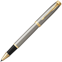 Ручка роллер "IM Brushed Metal GT", 0.5 мм, золотистый, стерж. черный