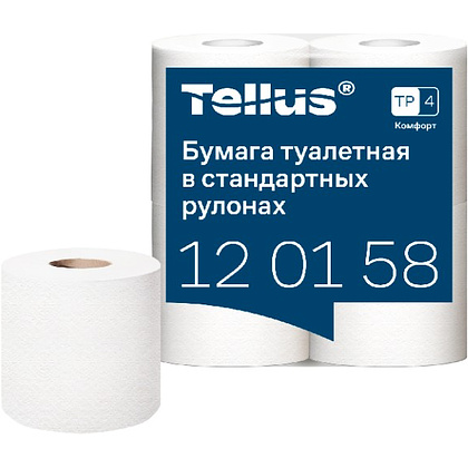 Бумага туалетная Tellus Комфорт, TP4, 4 рулона, 23 м., 2 слоя - 2